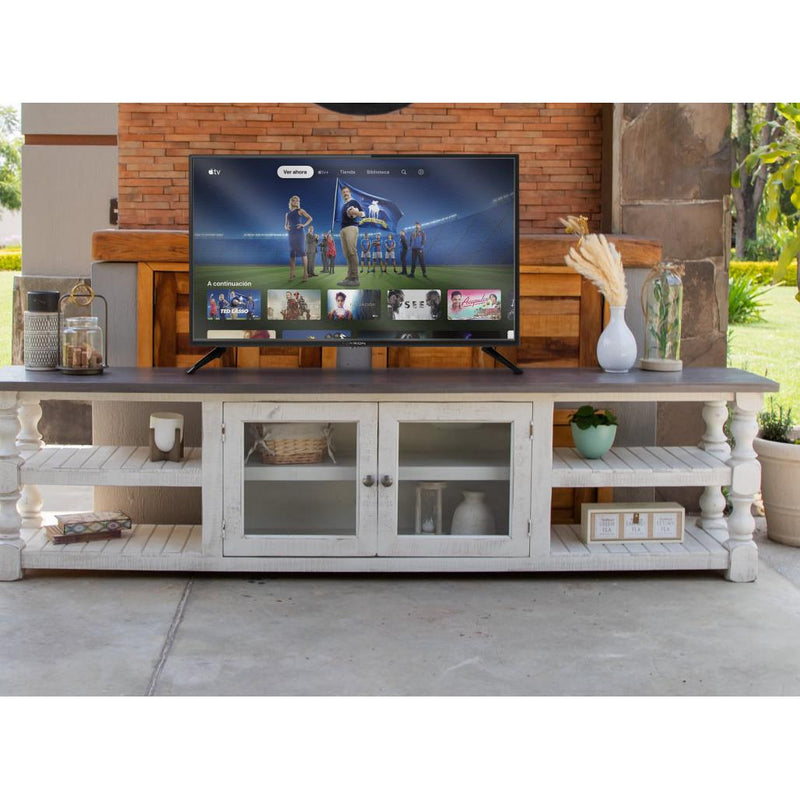 International Furniture Direct Stone TV Stand with Cable Management IFD4691STN93 IMAGE 3